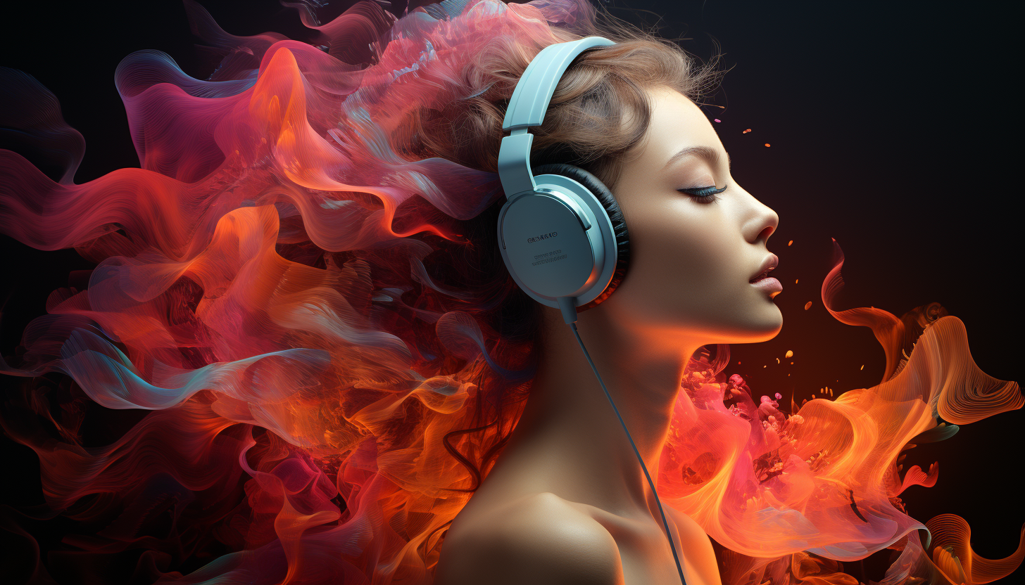 Jeune fille portant un casque pour arrêter de fumer, vise, visage, satisfait, relaxer, car la fumée et les associations et tout ce qui est nocif de la Cigarette Jeune fille portant un casque pour arrêter de fumer, vise, visage, satisfait, relaxer, car la fumée et les associations et tout ce qui est nocif de la Cigarette sort d'elle grâce a la musique pour arrêter de fumer grâce a la musique pour arrêter de fumer